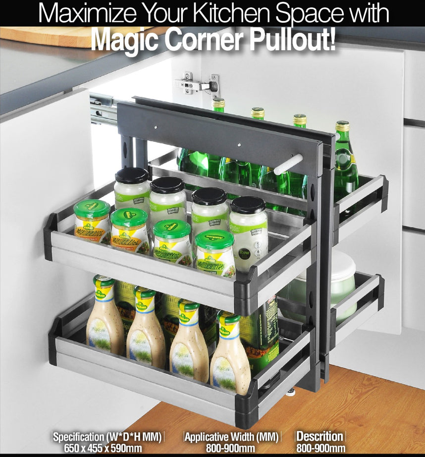 Verona kitchen storage magic corner pullout