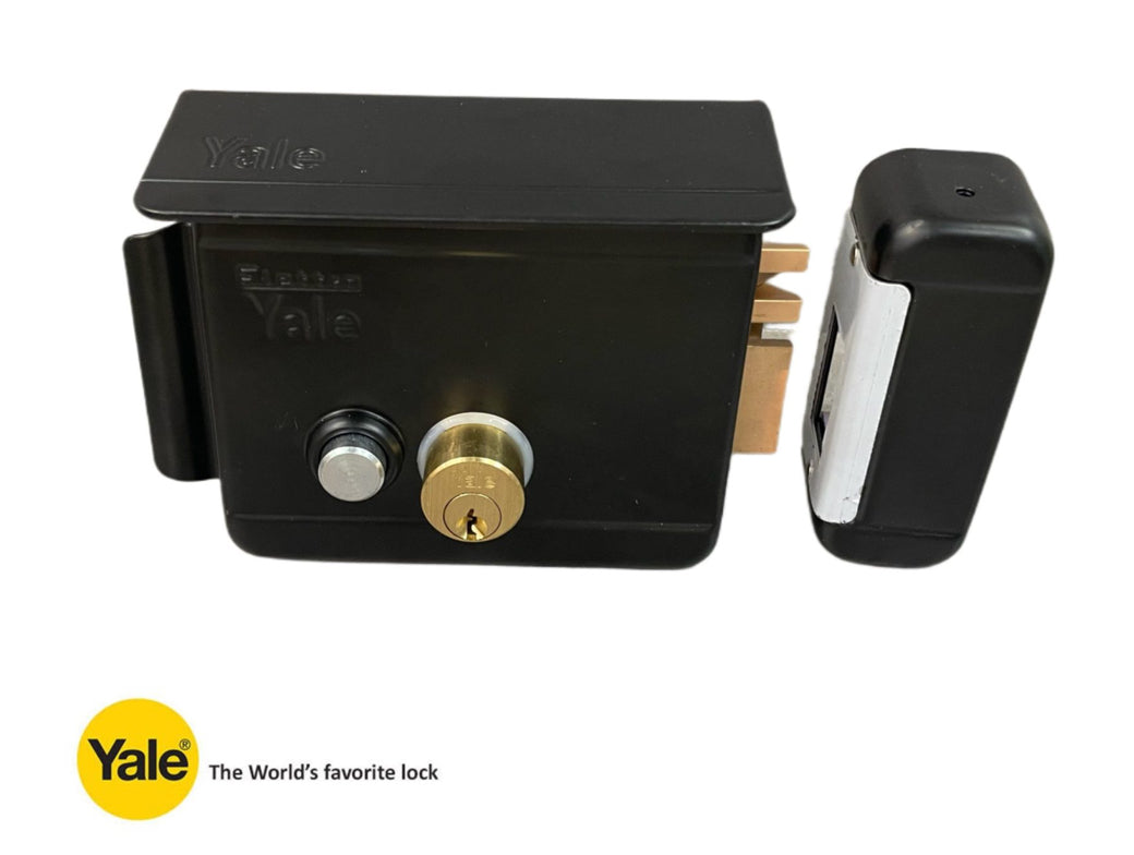 Yale Electric Rim Lock Matt Black