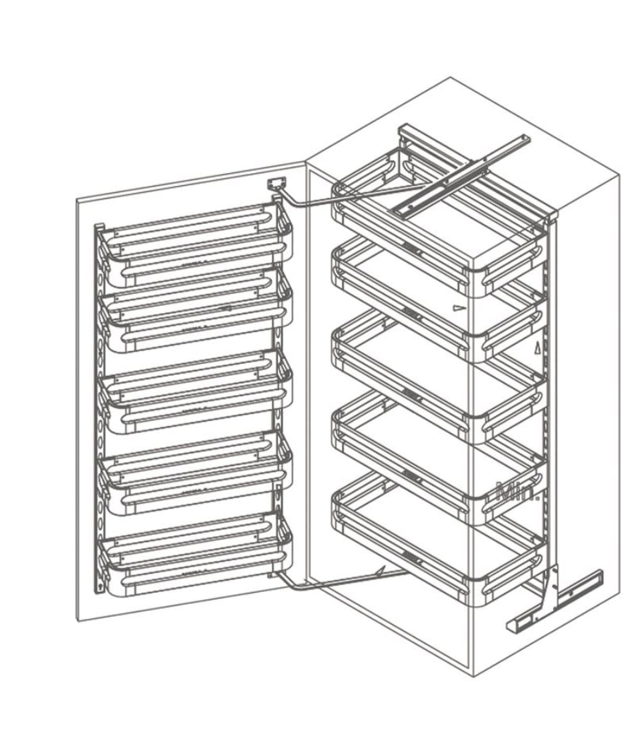 Larder Unit( Layers for 450mm cabinet) Stainless steel