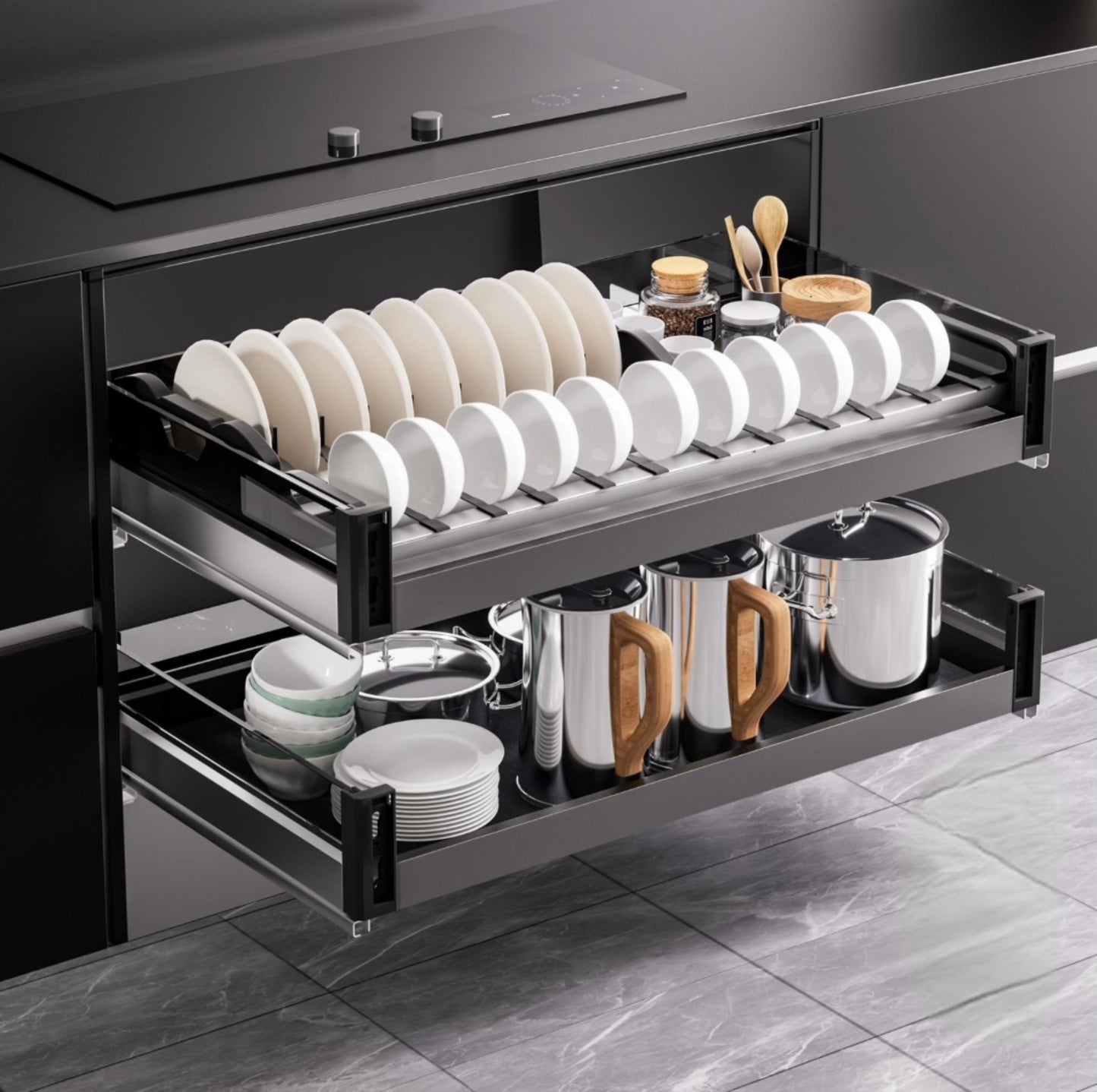 Verona Multi Drawer Basket Glass SW-BL800 WLA