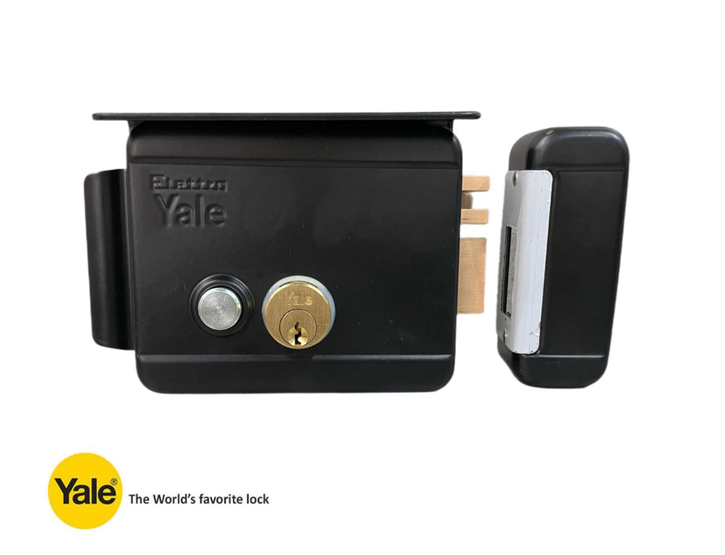 Yale Electric Rim Lock Matt Black