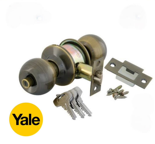 Yale Round Cylindrical Knob Set 5127-Antique Brass