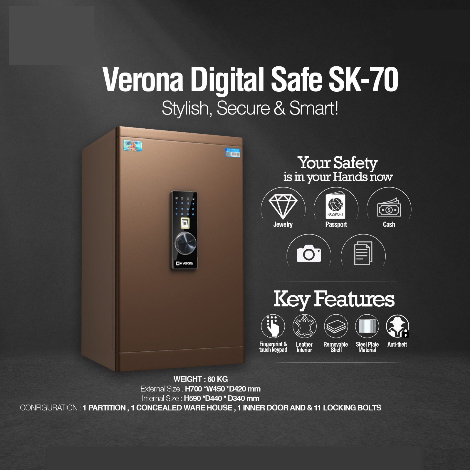safe-sk-70 Verona Digital Safe SK-70 - Image 1