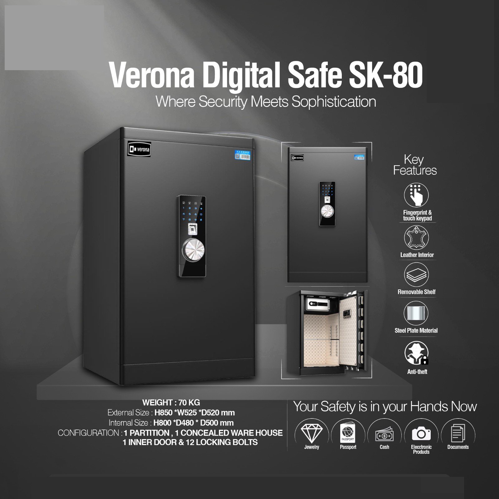 safe-sk-80 Verona Digital Safe SK-80 - Image 1