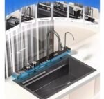 Kitchen Sink with Integrated Waterfall and Pull-down Faucets - Image 3