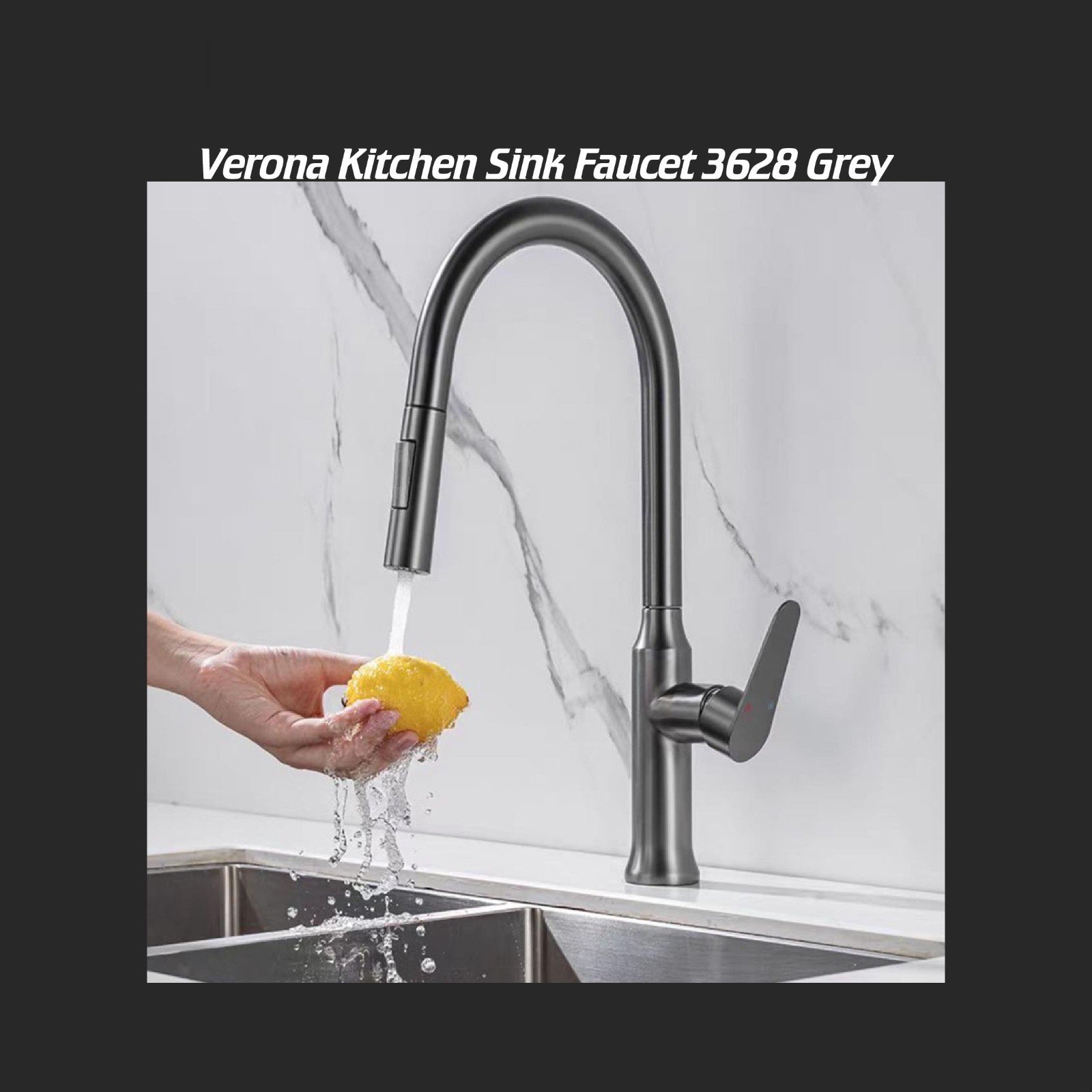 be93224a-3bb9-4003-b560-107b8741544a Verona Kitchen Sink Faucet 3628 Grey - Image 1