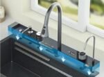 Kitchen Sink with Integrated Waterfall and Pull-down Faucets - Image 2