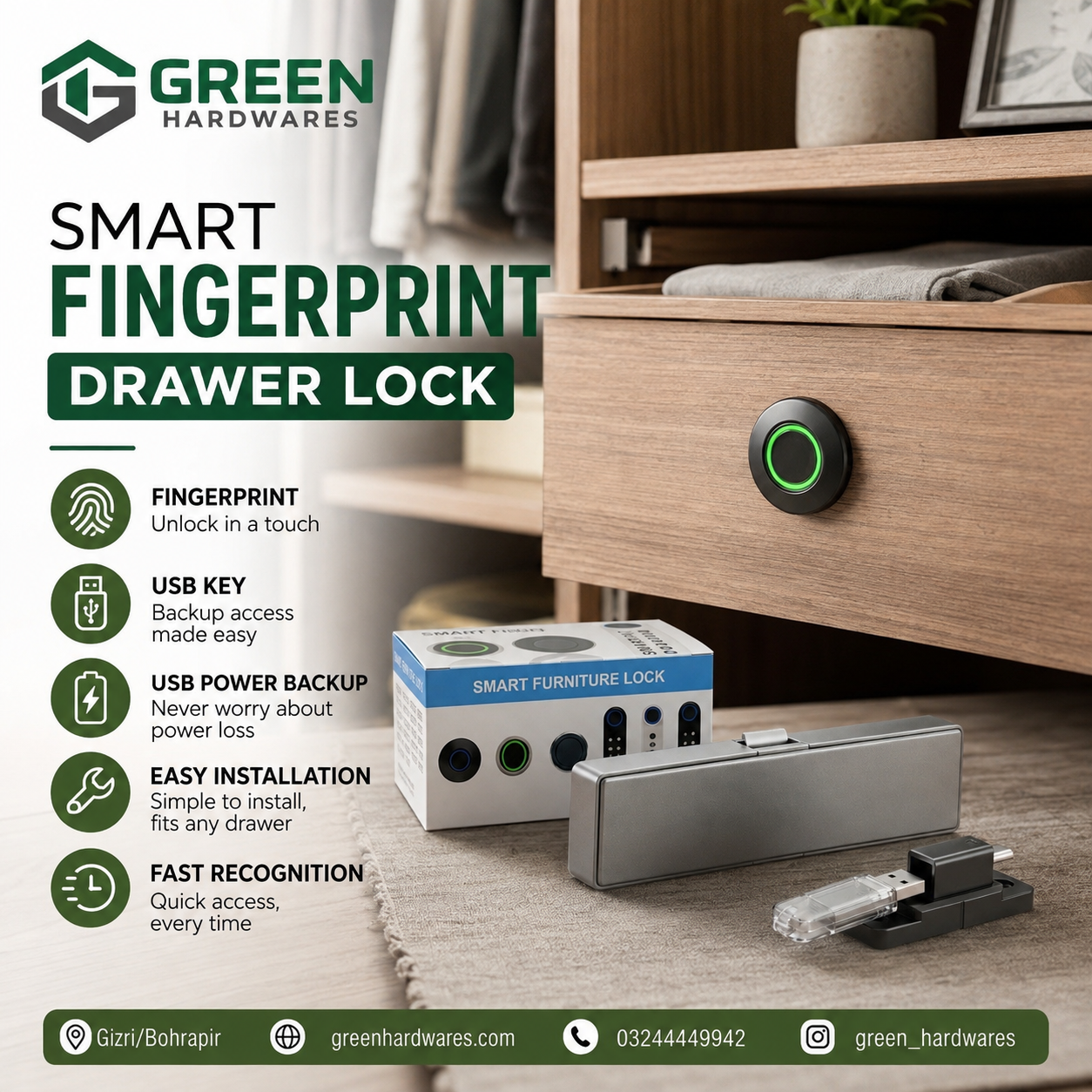 c994394f-0540-4698-b7c7-43f7c1aa733a-2 Smart Fingerprint Drawer Lock - Image 1